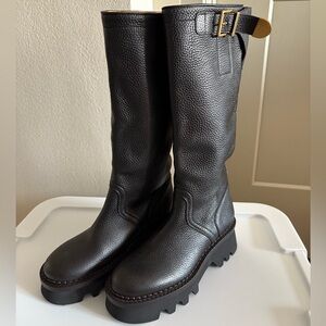 Chloé Owena Knee-High Leather Boots 39